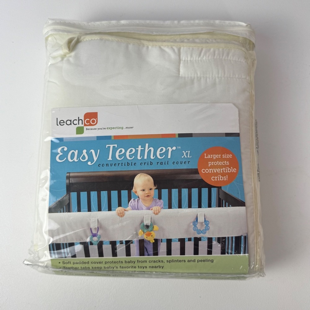 Leachco  Easy Teether Convertible Crib Rail Cover Cream XL 50.25"x17.5" NOS 2012